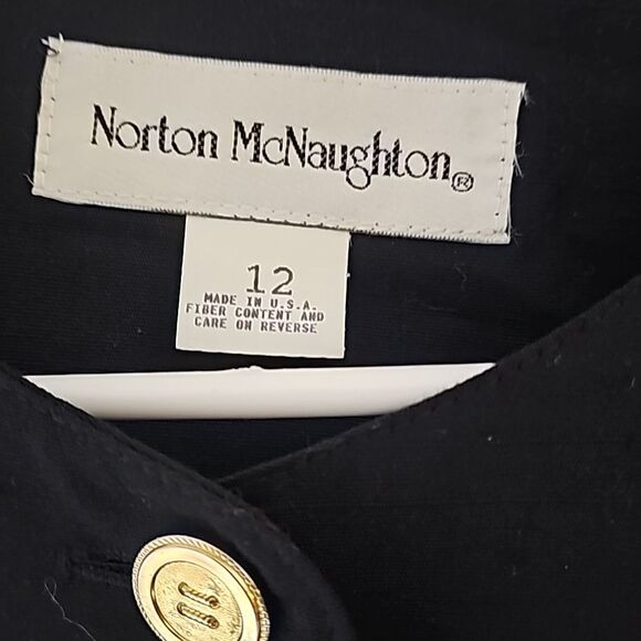 Jacket by Norton McNaughton Button Front Gold Buttons Black Size 12 - Picture 2 of 4